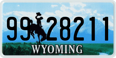 WY license plate 9928211