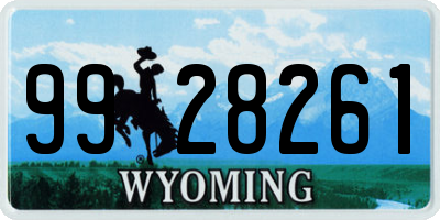 WY license plate 9928261