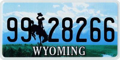 WY license plate 9928266