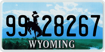 WY license plate 9928267