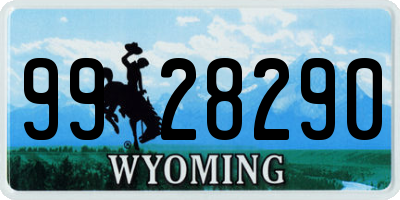 WY license plate 9928290