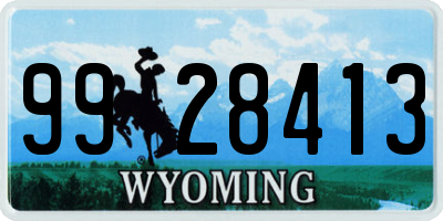 WY license plate 9928413