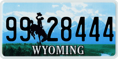 WY license plate 9928444