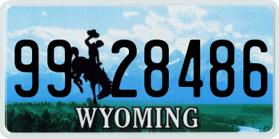 WY license plate 9928486