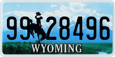 WY license plate 9928496