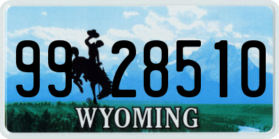 WY license plate 9928510