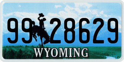 WY license plate 9928629