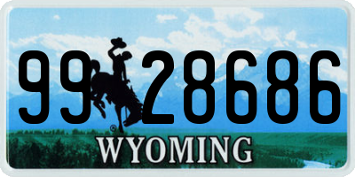 WY license plate 9928686