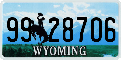 WY license plate 9928706