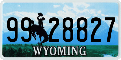 WY license plate 9928827