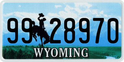 WY license plate 9928970