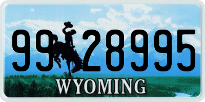 WY license plate 9928995