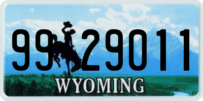 WY license plate 9929011