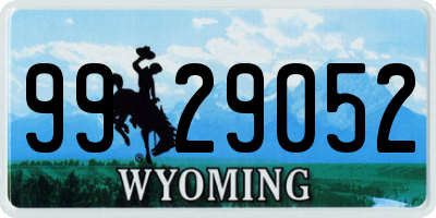 WY license plate 9929052