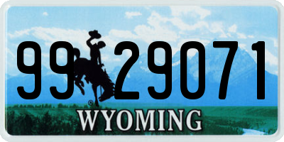 WY license plate 9929071