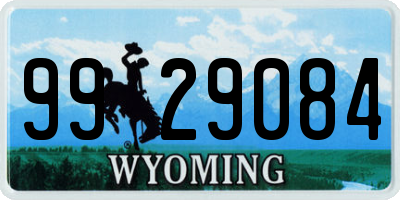 WY license plate 9929084