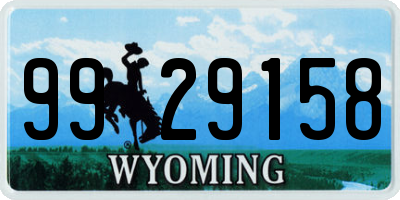 WY license plate 9929158