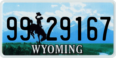 WY license plate 9929167