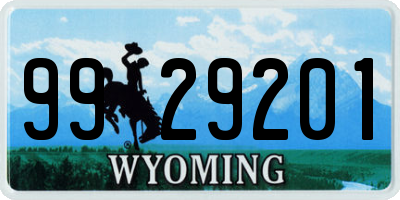 WY license plate 9929201