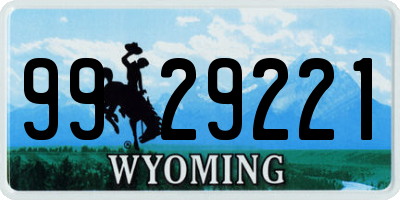 WY license plate 9929221