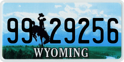 WY license plate 9929256