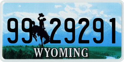 WY license plate 9929291