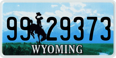 WY license plate 9929373