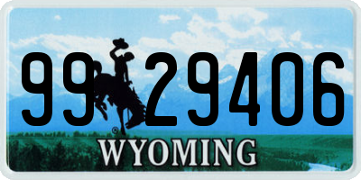 WY license plate 9929406