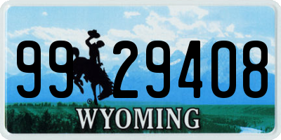 WY license plate 9929408