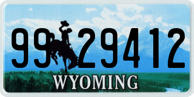WY license plate 9929412