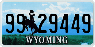 WY license plate 9929449