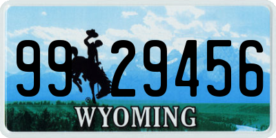 WY license plate 9929456