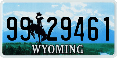 WY license plate 9929461