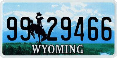 WY license plate 9929466