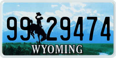 WY license plate 9929474