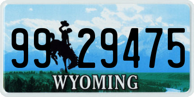 WY license plate 9929475