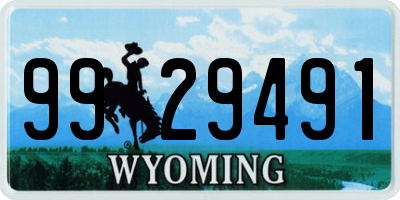 WY license plate 9929491