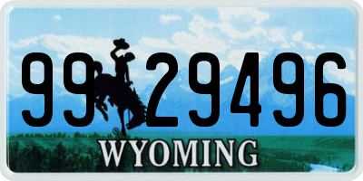 WY license plate 9929496