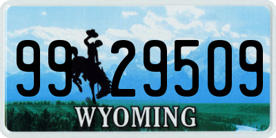 WY license plate 9929509