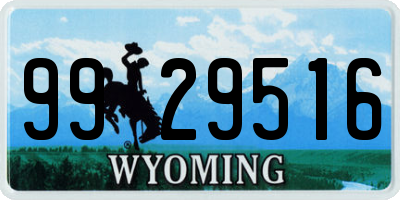 WY license plate 9929516
