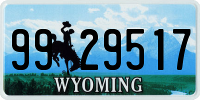 WY license plate 9929517