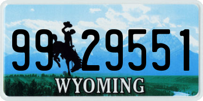 WY license plate 9929551