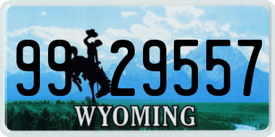 WY license plate 9929557