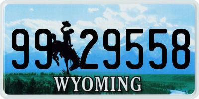WY license plate 9929558