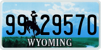 WY license plate 9929570