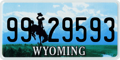 WY license plate 9929593