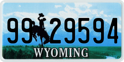 WY license plate 9929594