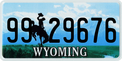 WY license plate 9929676
