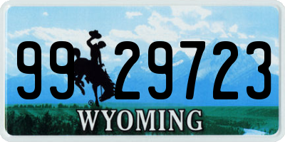 WY license plate 9929723