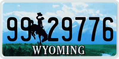 WY license plate 9929776